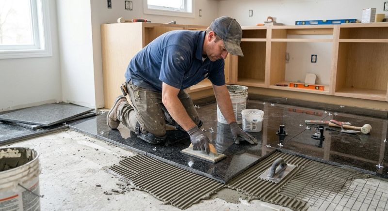 Granite Floor Installation in Overland Park, KS