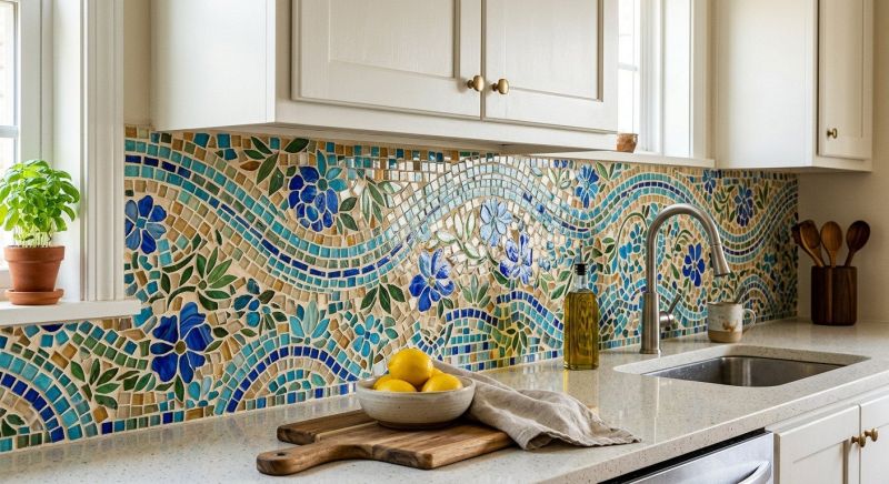 Mosaic Backsplash Installation in Wilmington, NC