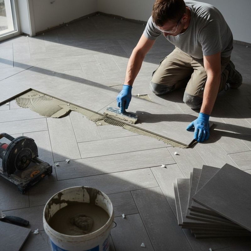 Mosaic Tile Floor Installation in Loudoun County, VA
