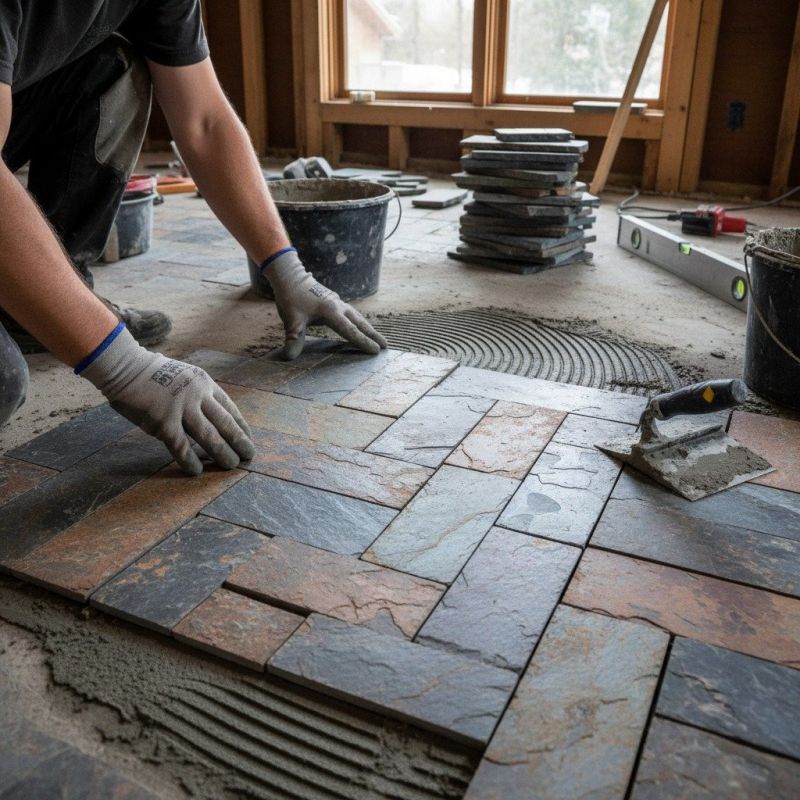 Slate Floor Installation in Overland Park, KS