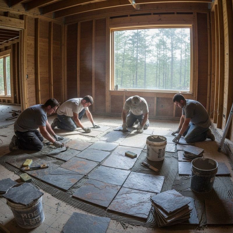 Slate Floor Installation in Overland Park, KS